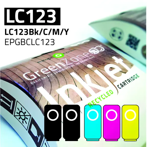 Economy Pack Green Zone para  Brother LC123 Ultima versión (Bk(2Und.)+ C/M/Y+ Papel A6)