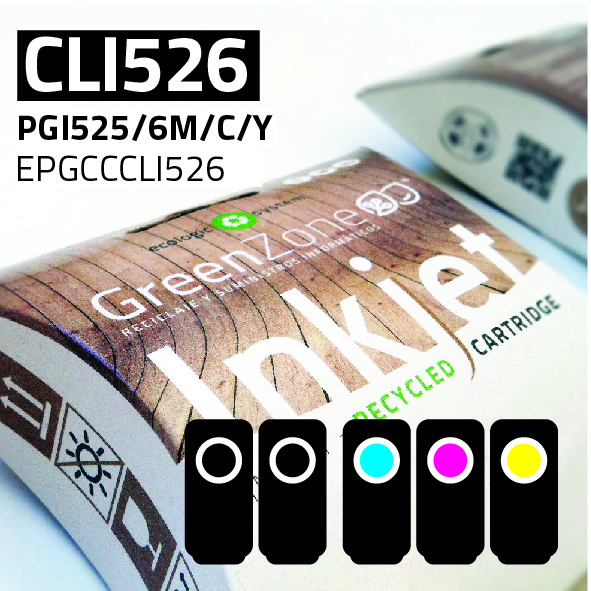 Economy Pack Green Zone para  Canon PGI525/6 (Bk(2Und.)+ C/M/Y+ Papel A6)