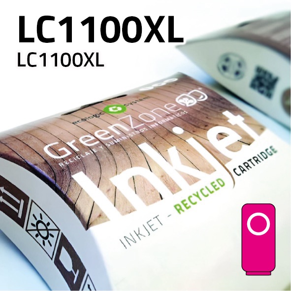 Green Zone para Brother LC980/ LC1100XL Magenta (20.5 ml)