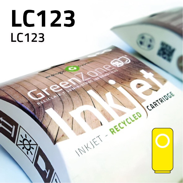 Cartucho Brother LC123 amarillo | 10 ml | Green Zone