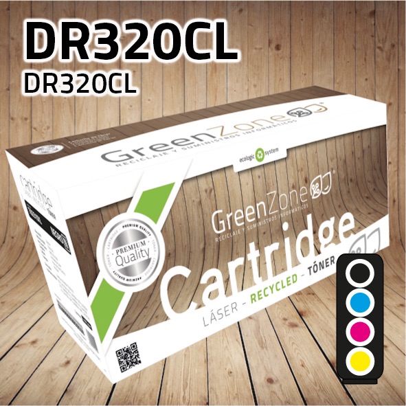 Green Zone para Brother DR320CL Kit Tambor B/C/M/Y (25.000 Copias)