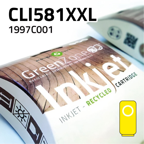 Cartucho Canon CLI581YXXL amarillo | 12,5 ml | Green Zone
