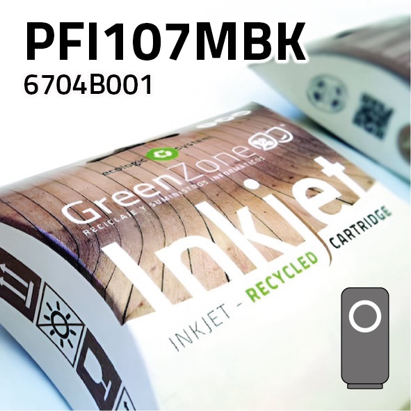 Green Zone para Canon PFI107MBK Negro Mate (130 ml)