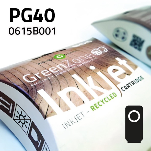 Cartucho Canon PG40 negro | 22 ml | Green Zone