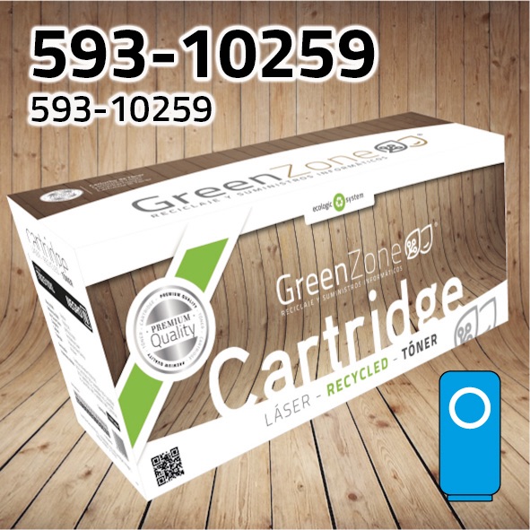 Green Zone para Dell 593-10259 Kit Toner Cian (2.000 Copias)
