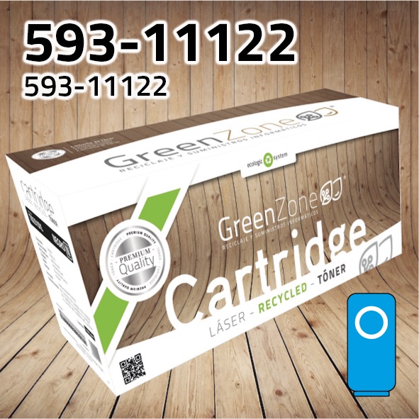 Green Zone para Dell 593-11122 Kit Toner Cian (9.000 Copias)