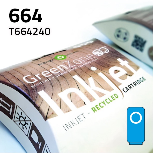 [GEC6642C] Cartucho Epson C13T664240 (664) cian | 70 ml | Green Zone