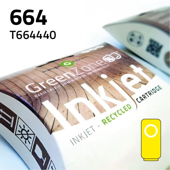 Cartucho Epson C13T664440 (664) amarillo | 70 ml | Green Zone