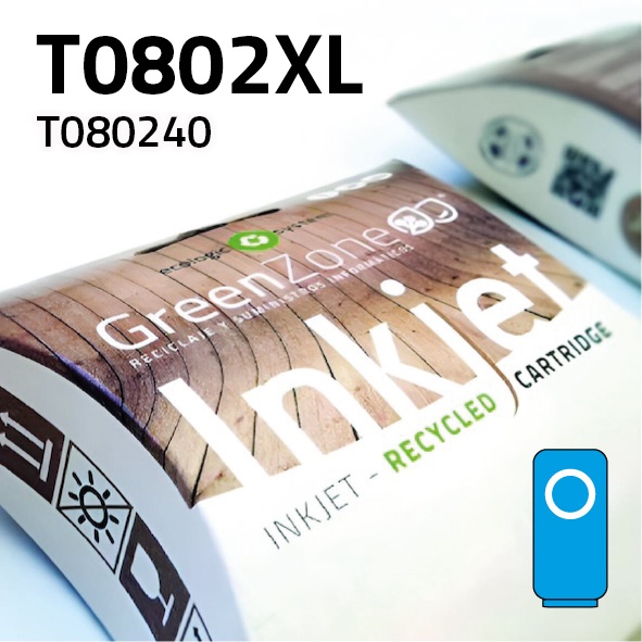 [GECT080XC] Cartucho Epson T080240XL cian | 19 ml | Green Zone