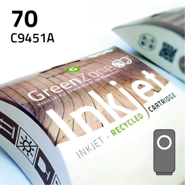 Cartucho HP C9451A (70) gris claro | 130 ml | Green Zone