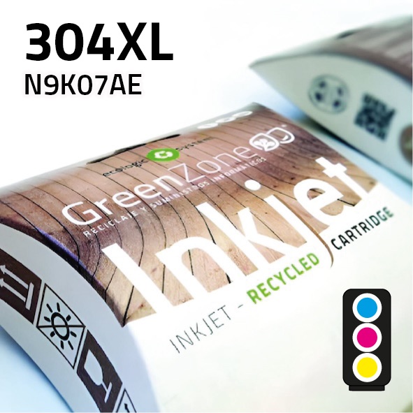 Cartucho HP N9K07AE (304XL) color | 18 ml | Green Zone