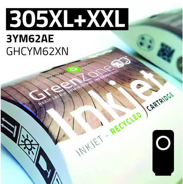 Green Zone para HP 3YM62AE (305XL+XXL) Negro (19 ml)
