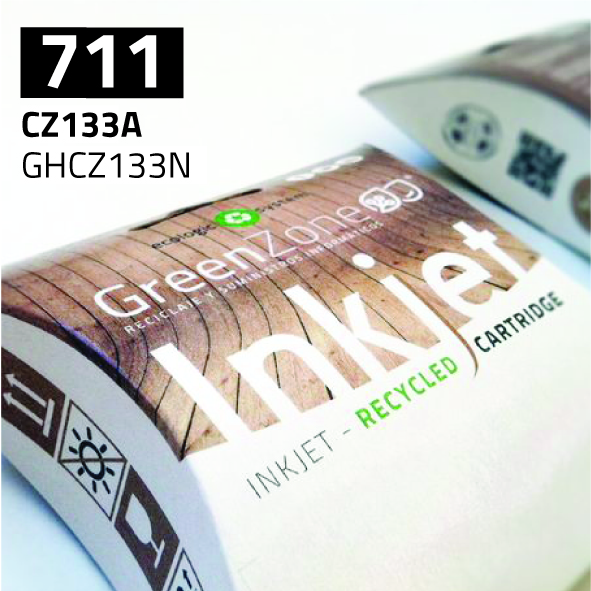 Green Zone para HP CZ133A (711) Negro (80 ml)