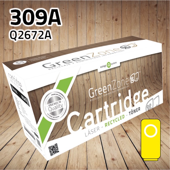 Tóner HP Q2672A (309A) amarillo | 4.000 páginas | Green Zone