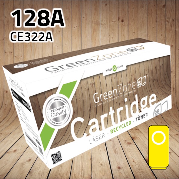 Tóner HP CE322A (128A) amarillo | 1.400 páginas | Green Zone