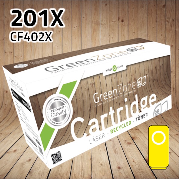Green Zone para HP CF402X (201X) Amarillo (2.500 Copias)