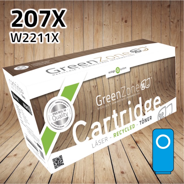 Tóner HP W2211X (207X) cian | 2.450 páginas | Green Zone