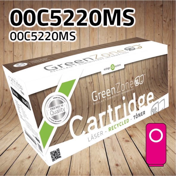 Green Zone para Lexmark 00C5220MS Kit Toner Magenta (3.000 Copias)