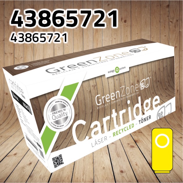 Green Zone para Oki 43865721 Kit Toner Amarillo (6.000 Copias) Polimerizado.