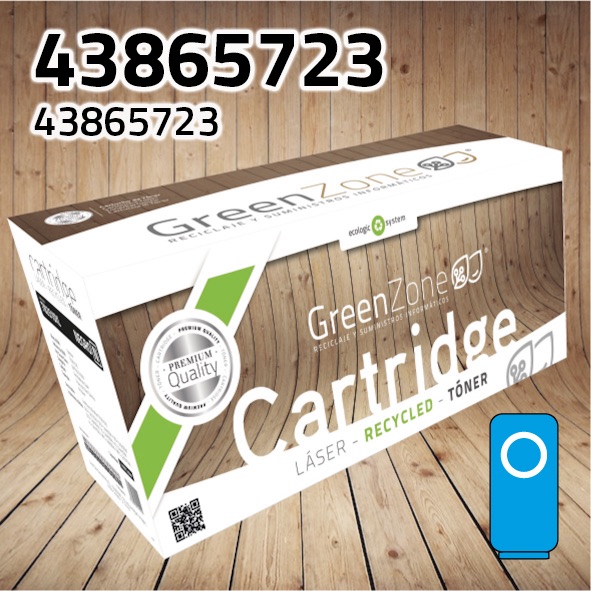 Tóner OKI 43865723 polimerizado cian | 6.000 páginas | Green Zone