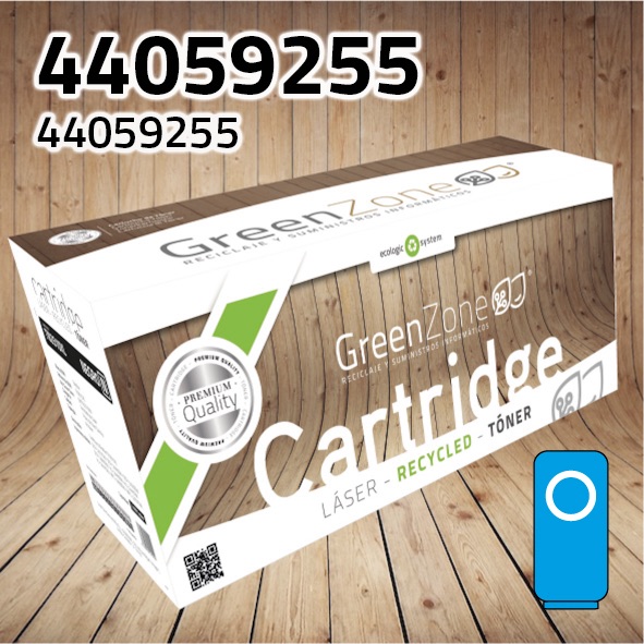 Green Zone para Oki 44059255. Kit Toner Cian (10.000 Copias)