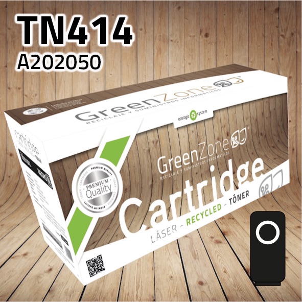 Green Zone para Konica Minolta A202050 (TN414) Kit Toner Negro (25.000 Copias) Polimerizado