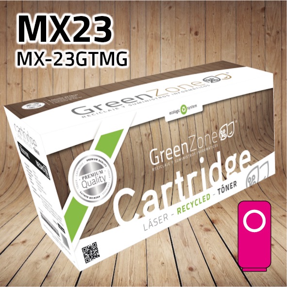 [GSHTMX23M] Tóner Sharp MX23 (MX-23GTMG) polimerizado magenta | 10.000 páginas | Green Zone