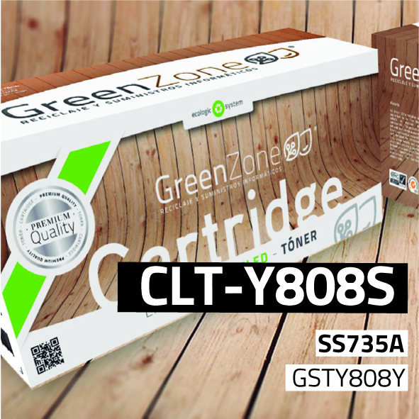 Green Zone para Samsung CLT-Y808S Kit Toner Amarillo (20.000 Copias)