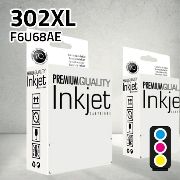Cartucho HP F6U68AE (302XL) color | 21 ml | compatible