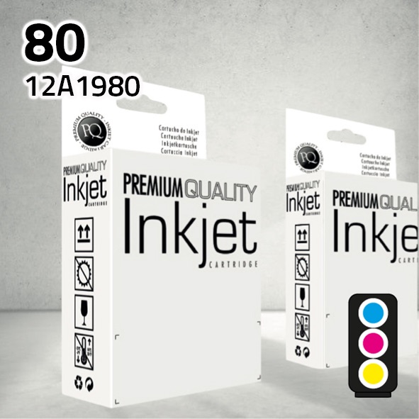 Marca Clone para Lexmark (Nº 80) 12A1980 Color (3X10 ml)
