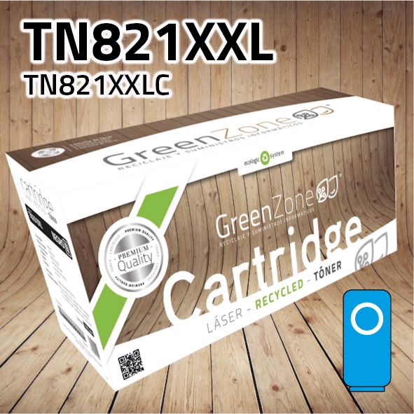 Green Zone para Brother TN821XXLC Kit Toner Cian (12.000 Copias)