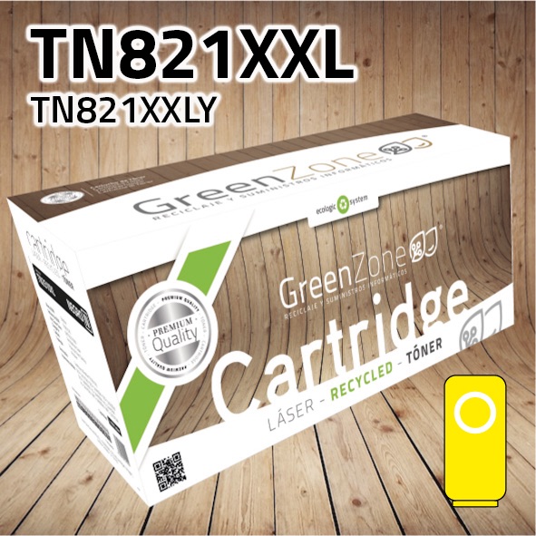 Green Zone para Brother TN821XXLY Kit Toner Amarillo (12.000 Copias)