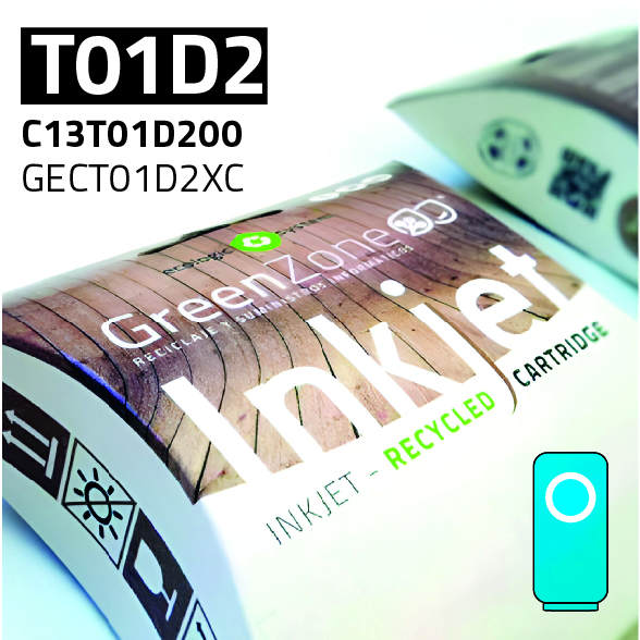 Green Zone para Epson T01D2 XXL Cian Tinta pigmentada (20.000 Copias)
