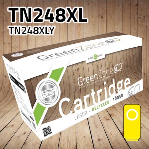 Green Zone para Brother TN248XLY Kit Toner Amarillo (2.300 Copias)