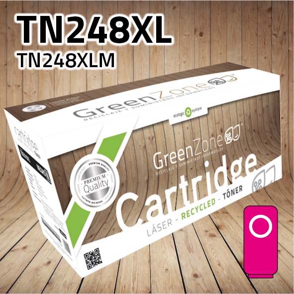 Green Zone para Brother TN248XLM Kit Toner Magenta (2.300 Copias)