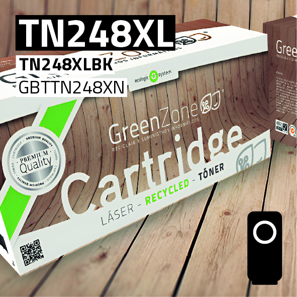 Green Zone para Brother TN248XLBK Kit Toner Negro (3.000 Copias)