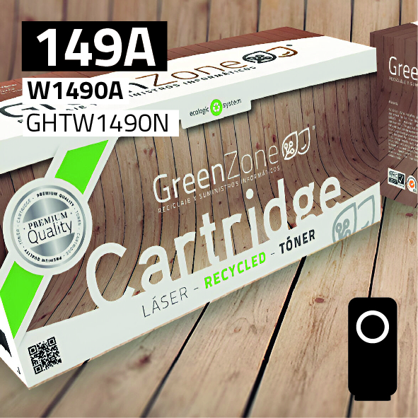 Green Zone para HP W1490A (149A) Negro (2.900 Copias)