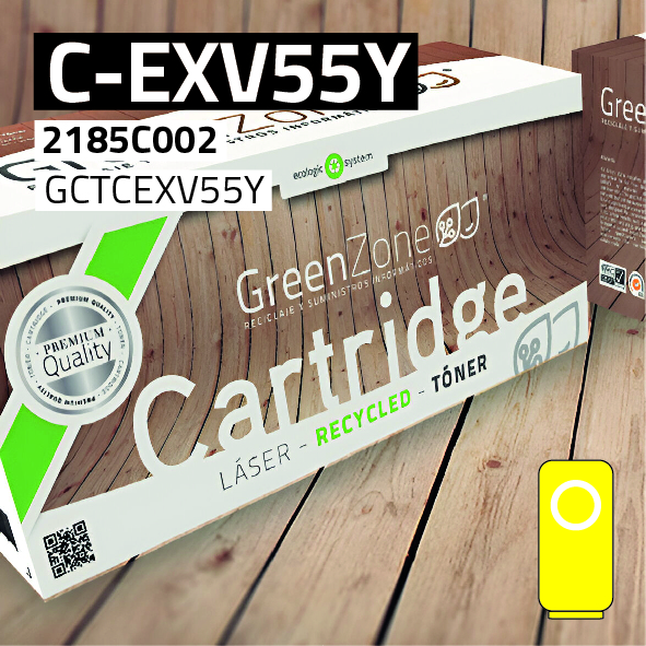 Green Zone para Canon (C-EXV55) 2185C002 Kit Toner Amarillo (18.000 Copias) Polimerizado