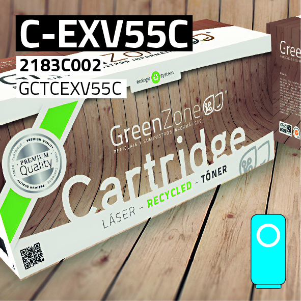 Green Zone para Canon (C-EXV55) 2183C002 Kit Toner Cian (18.000 Copias) Polimerizado