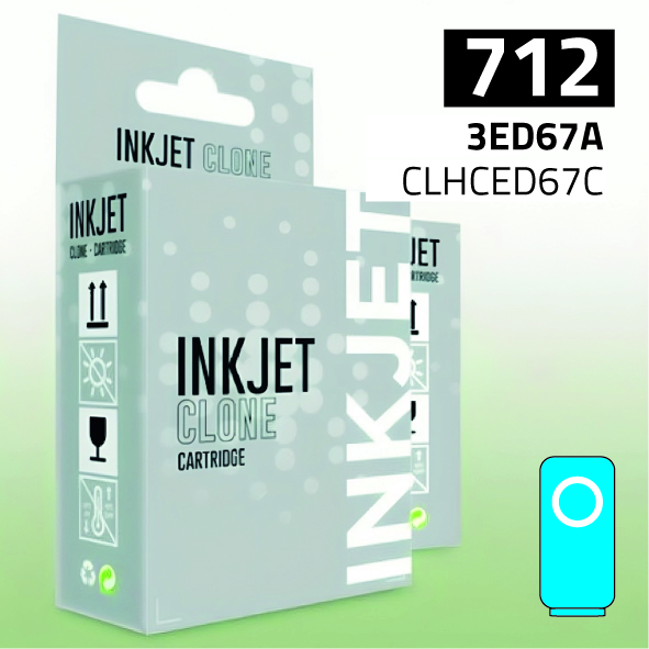 Marca Clone para HP 3ED67A (712) Cian (29 ml)