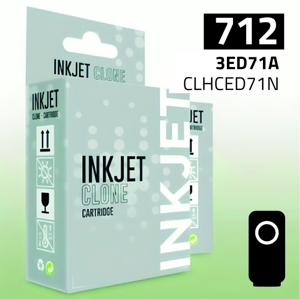 [CLHCED71N] Cartucho HP 3ED71A (712) negro | 80 ml | compatible