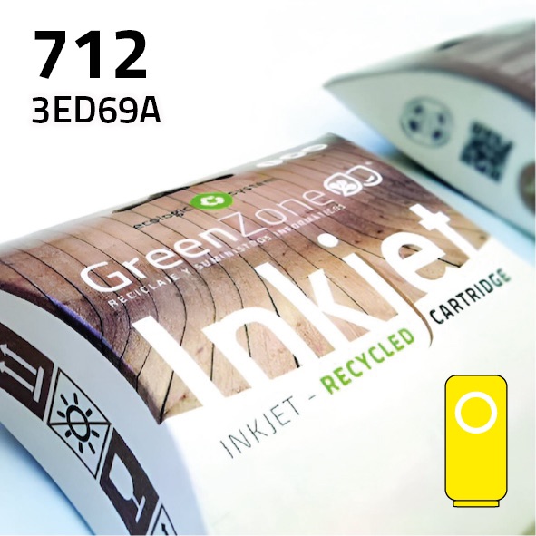 Cartucho HP 3ED69A (712) amarillo | 29 ml | Green Zone
