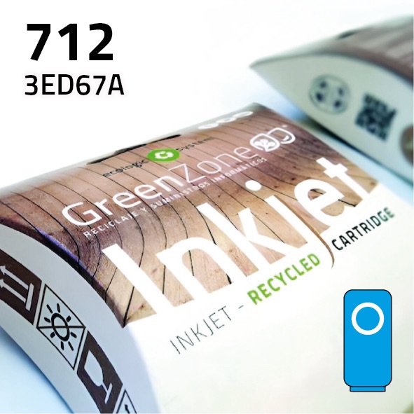 Cartucho HP 3ED67A (712) cian | 29 ml | Green Zone