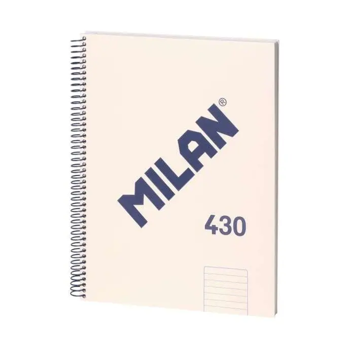 [57142E80BG] Milan Serie 1918 Cuaderno Espiral Formato A4 Pautado 7mm - 80 Hojas de 95 gr/m2 - Microperforado, 4 Taladros - Color Beige