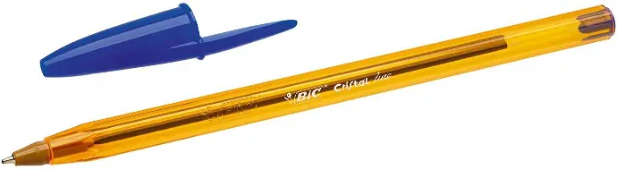 [872730] Bic Cristal Original Fine Boligrafo de Bola - Punta Redonda de 0.8mm - Trazo de 0.30mm - Tinta con Base de Aceite - Translucido - Color Azul 