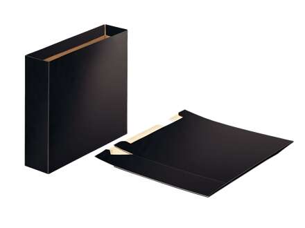 [624149] Esselte Cajetin de Carton para Archivadores - Tamaño Folio - Lomo 75mm - Capacidad 500 Hojas - Color Negro 