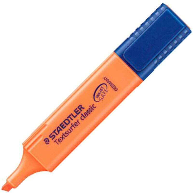 [364-4] Staedtler Textsurfer Classic 364 Marcador Fluorescente - Punta Biselada - Trazo entre 1 - 5mm - Tinta con Base de Agua - Color Naranja