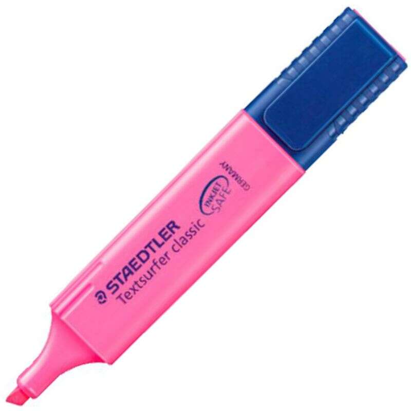 [364-23] Staedtler Textsurfer Classic 364 Marcador Fluorescente - Punta Biselada - Trazo entre 1 - 5mm - Tinta con Base de Agua - Color Rosa