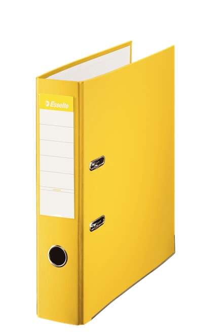 Esselte Archivador de Palanca - Formato Folio - Lomo 75mm - Capacidad para 500 Hojas - Color Amarillo 