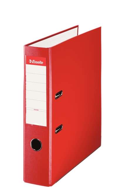 Esselte Archivador de Palanca - Formato Folio - Lomo 75mm - Capacidad para 500 Hojas - Color Rojo 
